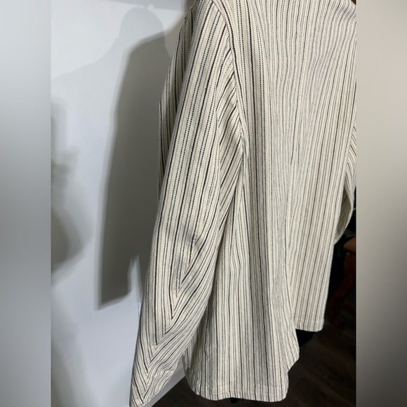 Rebecca Taylor Beige Stripe Denim Stretch Cotton Jacket Blazer Size XS - Picture 8 of 16